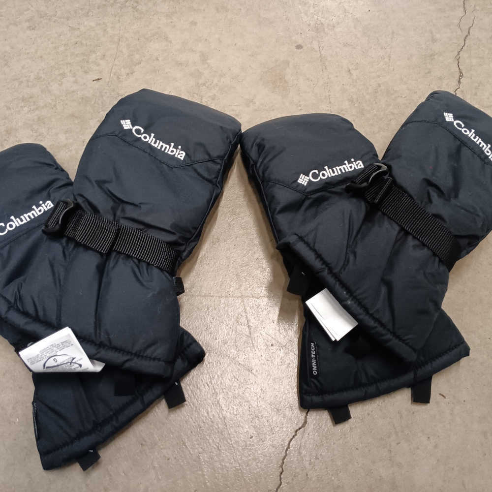 2 Pairs Columbia Black Winter Gloves Sz Large